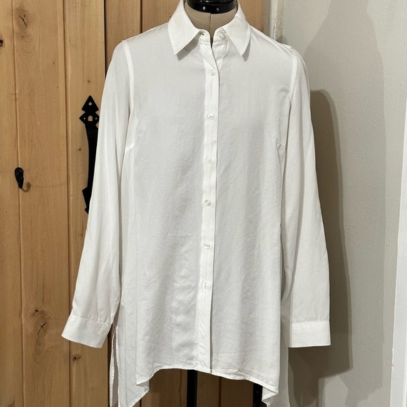 Zac & Rachel White 100% Lyocell Casual Button Down Shirt - Picture 2 of 8